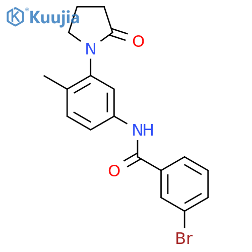 3-bromo-N-4-methyl-3-(2-oxopyrrolidin-1-yl)phenylbenzamide structure