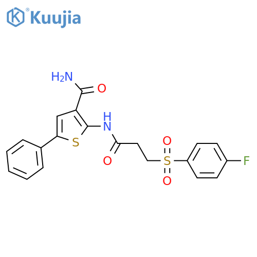 2-3-(4-fluorobenzenesulfonyl)propanamido-5-phenylthiophene-3-carboxamide structure
