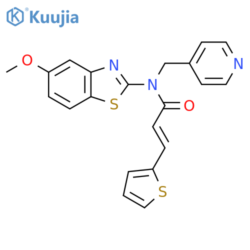 (2E)-N-(5-methoxy-1,3-benzothiazol-2-yl)-N-(pyridin-4-yl)methyl-3-(thiophen-2-yl)prop-2-enamide structure