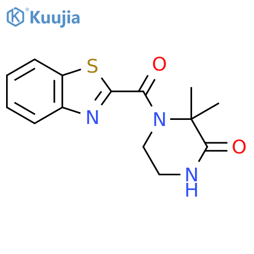 4-(1,3-benzothiazole-2-carbonyl)-3,3-dimethylpiperazin-2-one structure