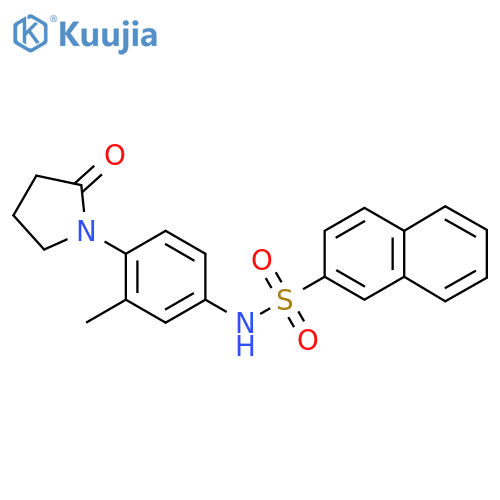 N-3-methyl-4-(2-oxopyrrolidin-1-yl)phenylnaphthalene-2-sulfonamide structure