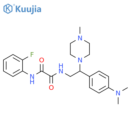 N'-{2-4-(dimethylamino)phenyl-2-(4-methylpiperazin-1-yl)ethyl}-N-(2-fluorophenyl)ethanediamide structure