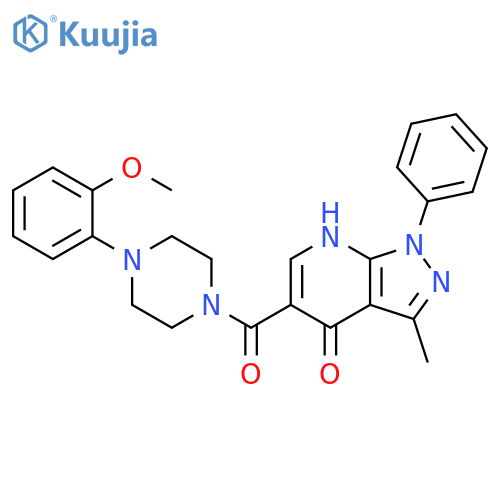 5-4-(2-methoxyphenyl)piperazine-1-carbonyl-3-methyl-1-phenyl-1H,4H,7H-pyrazolo3,4-bpyridin-4-one structure