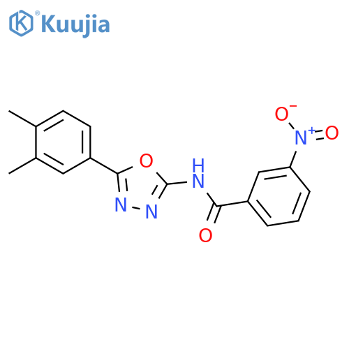 N-5-(3,4-dimethylphenyl)-1,3,4-oxadiazol-2-yl-3-nitrobenzamide structure