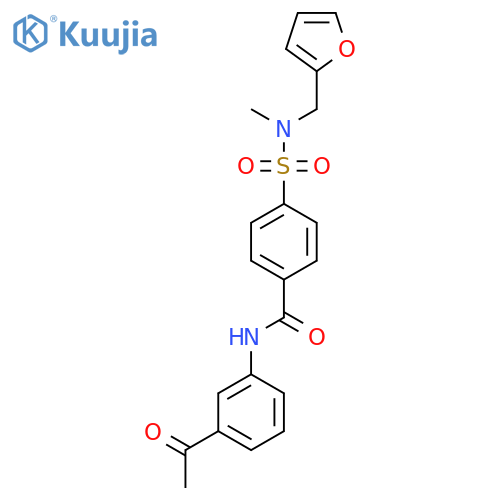 N-(3-acetylphenyl)-4-{(furan-2-yl)methyl(methyl)sulfamoyl}benzamide structure