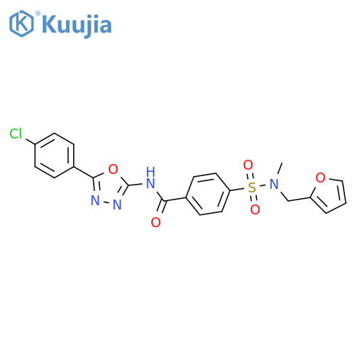 N-5-(4-chlorophenyl)-1,3,4-oxadiazol-2-yl-4-{(furan-2-yl)methyl(methyl)sulfamoyl}benzamide structure