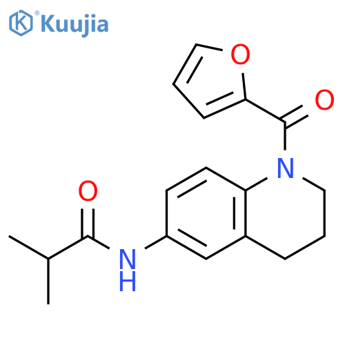 N-1-(furan-2-carbonyl)-1,2,3,4-tetrahydroquinolin-6-yl-2-methylpropanamide structure