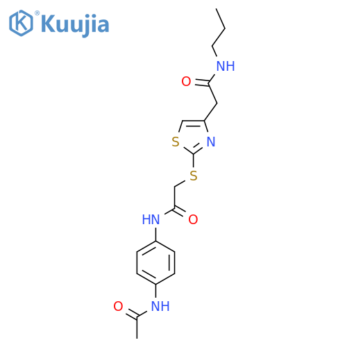 2-2-({(4-acetamidophenyl)carbamoylmethyl}sulfanyl)-1,3-thiazol-4-yl-N-propylacetamide structure