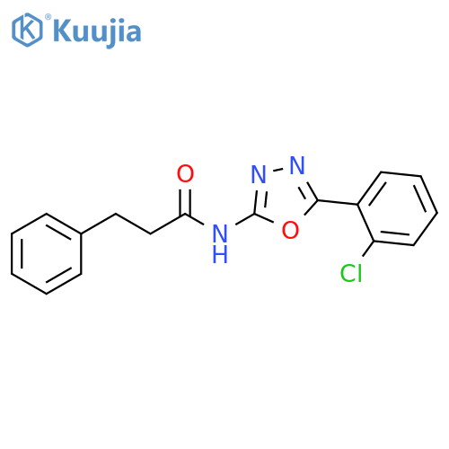 N-5-(2-chlorophenyl)-1,3,4-oxadiazol-2-yl-3-phenylpropanamide structure