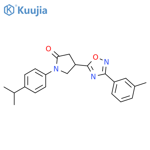 4-3-(3-methylphenyl)-1,2,4-oxadiazol-5-yl-1-4-(propan-2-yl)phenylpyrrolidin-2-one structure