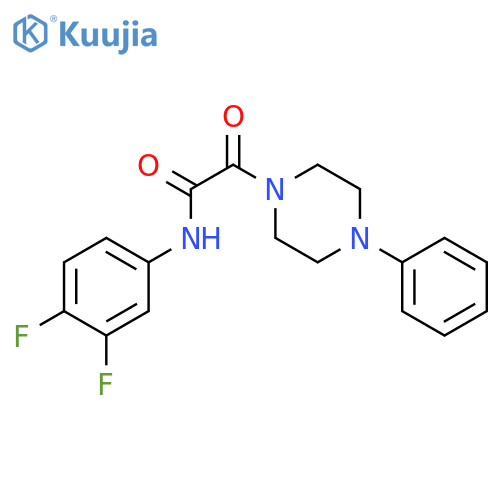 N-(3,4-difluorophenyl)-2-oxo-2-(4-phenylpiperazin-1-yl)acetamide structure