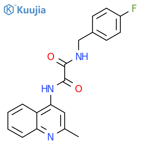 N'-(4-fluorophenyl)methyl-N-(2-methylquinolin-4-yl)ethanediamide structure
