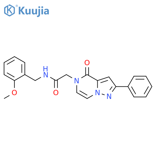 N-(2-methoxyphenyl)methyl-2-{4-oxo-2-phenyl-4H,5H-pyrazolo1,5-apyrazin-5-yl}acetamide structure