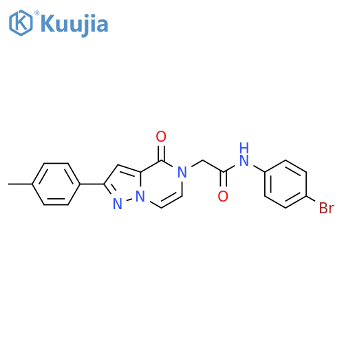 N-(4-bromophenyl)-2-2-(4-methylphenyl)-4-oxo-4H,5H-pyrazolo1,5-apyrazin-5-ylacetamide structure