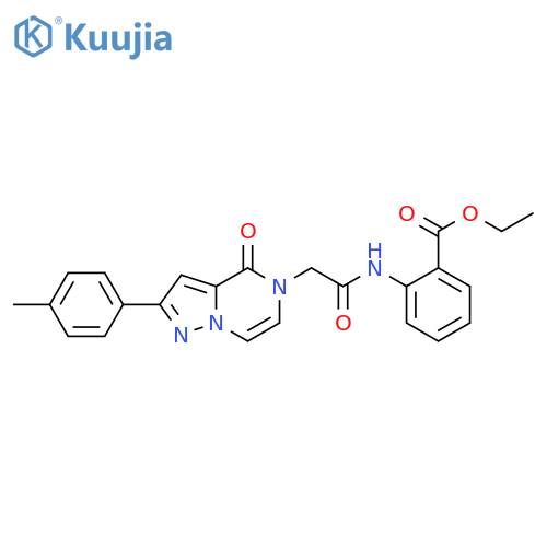ethyl 2-{2-2-(4-methylphenyl)-4-oxo-4H,5H-pyrazolo1,5-apyrazin-5-ylacetamido}benzoate structure