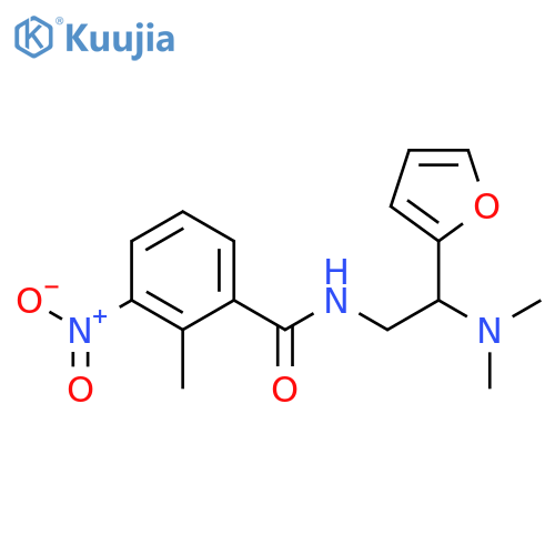 N-2-(dimethylamino)-2-(furan-2-yl)ethyl-2-methyl-3-nitrobenzamide structure