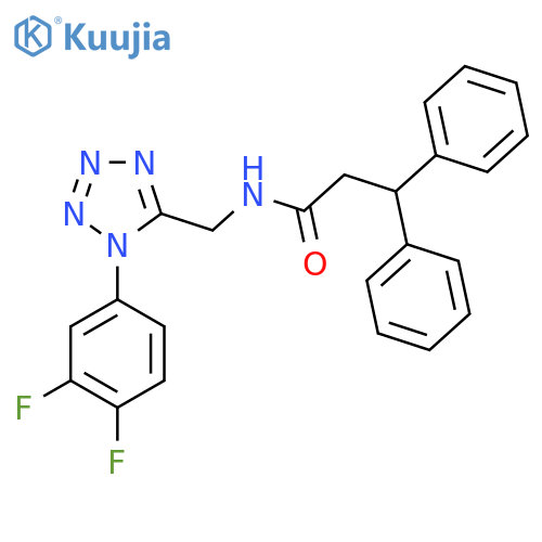 N-{1-(3,4-difluorophenyl)-1H-1,2,3,4-tetrazol-5-ylmethyl}-3,3-diphenylpropanamide structure