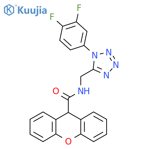 N-{1-(3,4-difluorophenyl)-1H-1,2,3,4-tetrazol-5-ylmethyl}-9H-xanthene-9-carboxamide structure