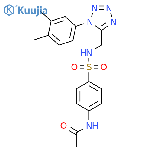 N-4-({1-(3,4-dimethylphenyl)-1H-1,2,3,4-tetrazol-5-ylmethyl}sulfamoyl)phenylacetamide structure