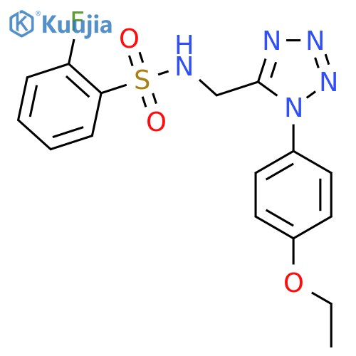 N-{1-(4-ethoxyphenyl)-1H-1,2,3,4-tetrazol-5-ylmethyl}-2-fluorobenzene-1-sulfonamide structure