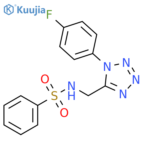 N-{1-(4-fluorophenyl)-1H-1,2,3,4-tetrazol-5-ylmethyl}benzenesulfonamide structure