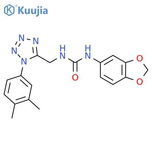 1-(2H-1,3-benzodioxol-5-yl)-3-{1-(3,4-dimethylphenyl)-1H-1,2,3,4-tetrazol-5-ylmethyl}urea structure