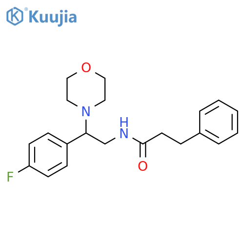 N-2-(4-fluorophenyl)-2-(morpholin-4-yl)ethyl-3-phenylpropanamide structure