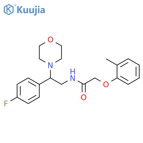 N-2-(4-fluorophenyl)-2-(morpholin-4-yl)ethyl-2-(2-methylphenoxy)acetamide structure