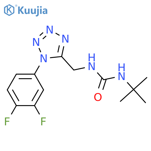 3-tert-butyl-1-{1-(3,4-difluorophenyl)-1H-1,2,3,4-tetrazol-5-ylmethyl}urea structure