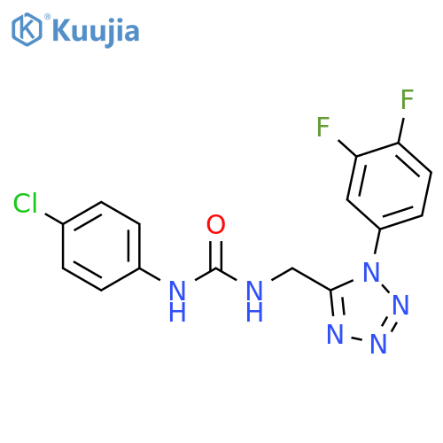 1-(4-chlorophenyl)-3-{1-(3,4-difluorophenyl)-1H-1,2,3,4-tetrazol-5-ylmethyl}urea structure