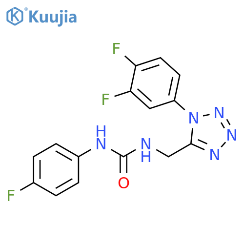 3-{1-(3,4-difluorophenyl)-1H-1,2,3,4-tetrazol-5-ylmethyl}-1-(4-fluorophenyl)urea structure