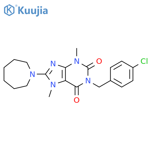 8-(azepan-1-yl)-1-(4-chlorophenyl)methyl-3,7-dimethyl-2,3,6,7-tetrahydro-1H-purine-2,6-dione structure