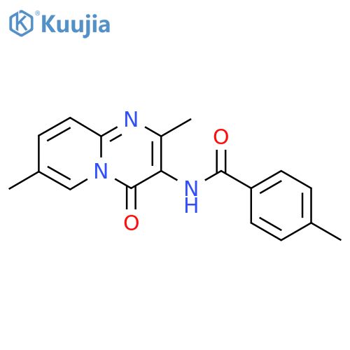 N-{2,7-dimethyl-4-oxo-4H-pyrido1,2-apyrimidin-3-yl}-4-methylbenzamide structure