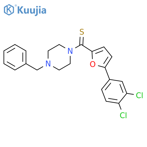 1-benzyl-4-5-(3,4-dichlorophenyl)furan-2-carbothioylpiperazine structure