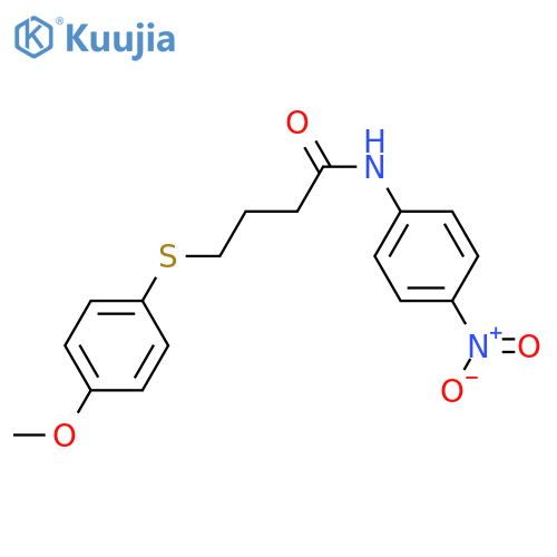 4-(4-methoxyphenyl)sulfanyl-N-(4-nitrophenyl)butanamide structure