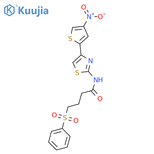 4-(benzenesulfonyl)-N-4-(4-nitrothiophen-2-yl)-1,3-thiazol-2-ylbutanamide structure