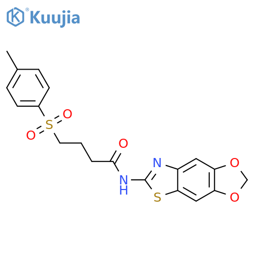 N-{4,6-dioxa-10-thia-12-azatricyclo7.3.0.0^{3,7}dodeca-1(9),2,7,11-tetraen-11-yl}-4-(4-methylbenzenesulfonyl)butanamide structure