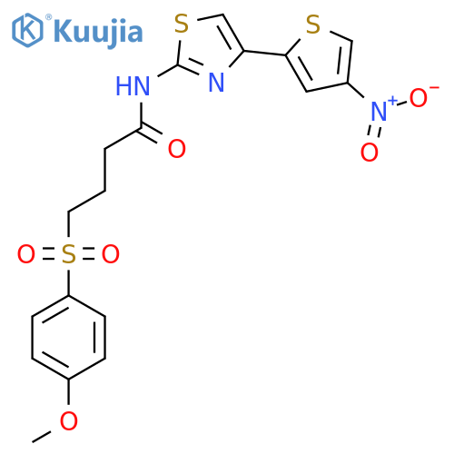 4-(4-methoxybenzenesulfonyl)-N-4-(4-nitrothiophen-2-yl)-1,3-thiazol-2-ylbutanamide structure