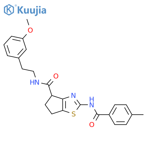N-2-(3-methoxyphenyl)ethyl-2-(4-methylbenzamido)-4H,5H,6H-cyclopentad1,3thiazole-4-carboxamide structure