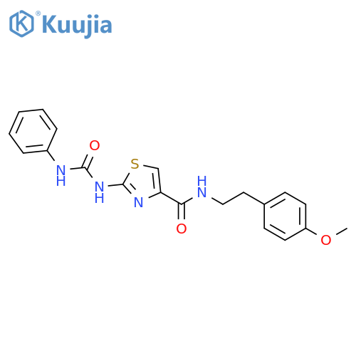 N-2-(4-methoxyphenyl)ethyl-2-(phenylcarbamoyl)amino-1,3-thiazole-4-carboxamide structure