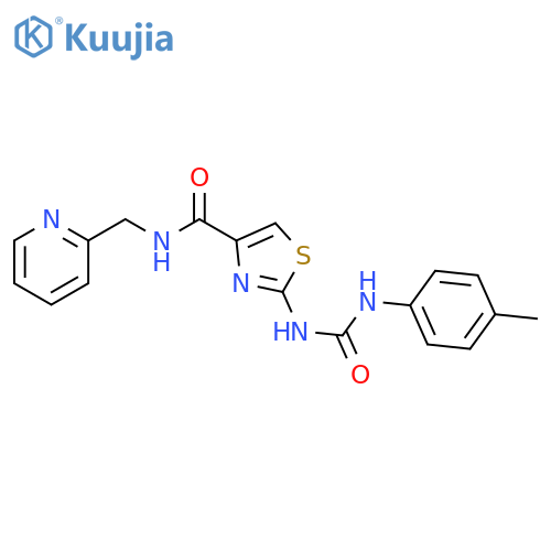 2-{(4-methylphenyl)carbamoylamino}-N-(pyridin-2-yl)methyl-1,3-thiazole-4-carboxamide structure