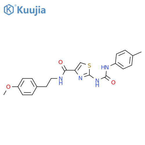 N-2-(4-methoxyphenyl)ethyl-2-{(4-methylphenyl)carbamoylamino}-1,3-thiazole-4-carboxamide structure