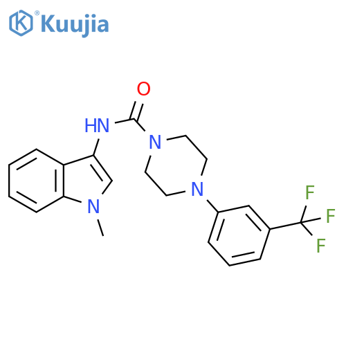 N-(1-methyl-1H-indol-3-yl)-4-3-(trifluoromethyl)phenylpiperazine-1-carboxamide structure
