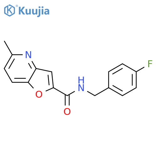 N-(4-fluorophenyl)methyl-5-methylfuro3,2-bpyridine-2-carboxamide structure