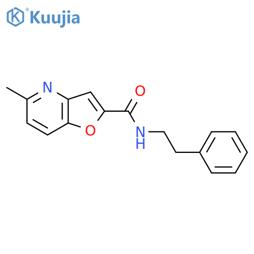 5-methyl-N-(2-phenylethyl)furo3,2-bpyridine-2-carboxamide structure
