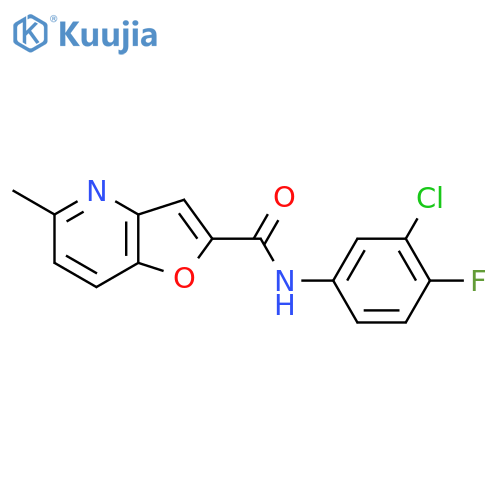 N-(3-chloro-4-fluorophenyl)-5-methylfuro3,2-bpyridine-2-carboxamide structure