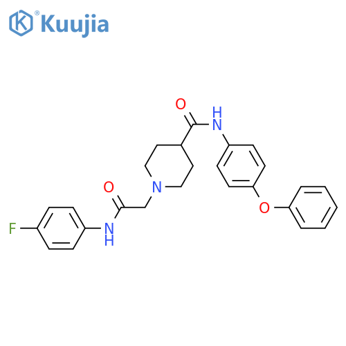 1-{(4-fluorophenyl)carbamoylmethyl}-N-(4-phenoxyphenyl)piperidine-4-carboxamide structure