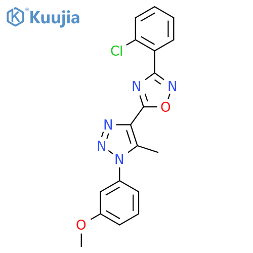3-(2-chlorophenyl)-5-1-(3-methoxyphenyl)-5-methyl-1H-1,2,3-triazol-4-yl-1,2,4-oxadiazole structure