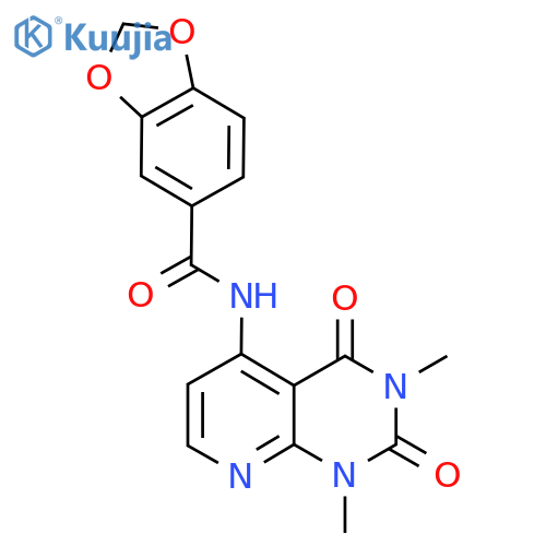 N-{1,3-dimethyl-2,4-dioxo-1H,2H,3H,4H-pyrido2,3-dpyrimidin-5-yl}-2H-1,3-benzodioxole-5-carboxamide structure