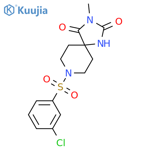 8-(3-chlorobenzenesulfonyl)-3-methyl-1,3,8-triazaspiro4.5decane-2,4-dione structure